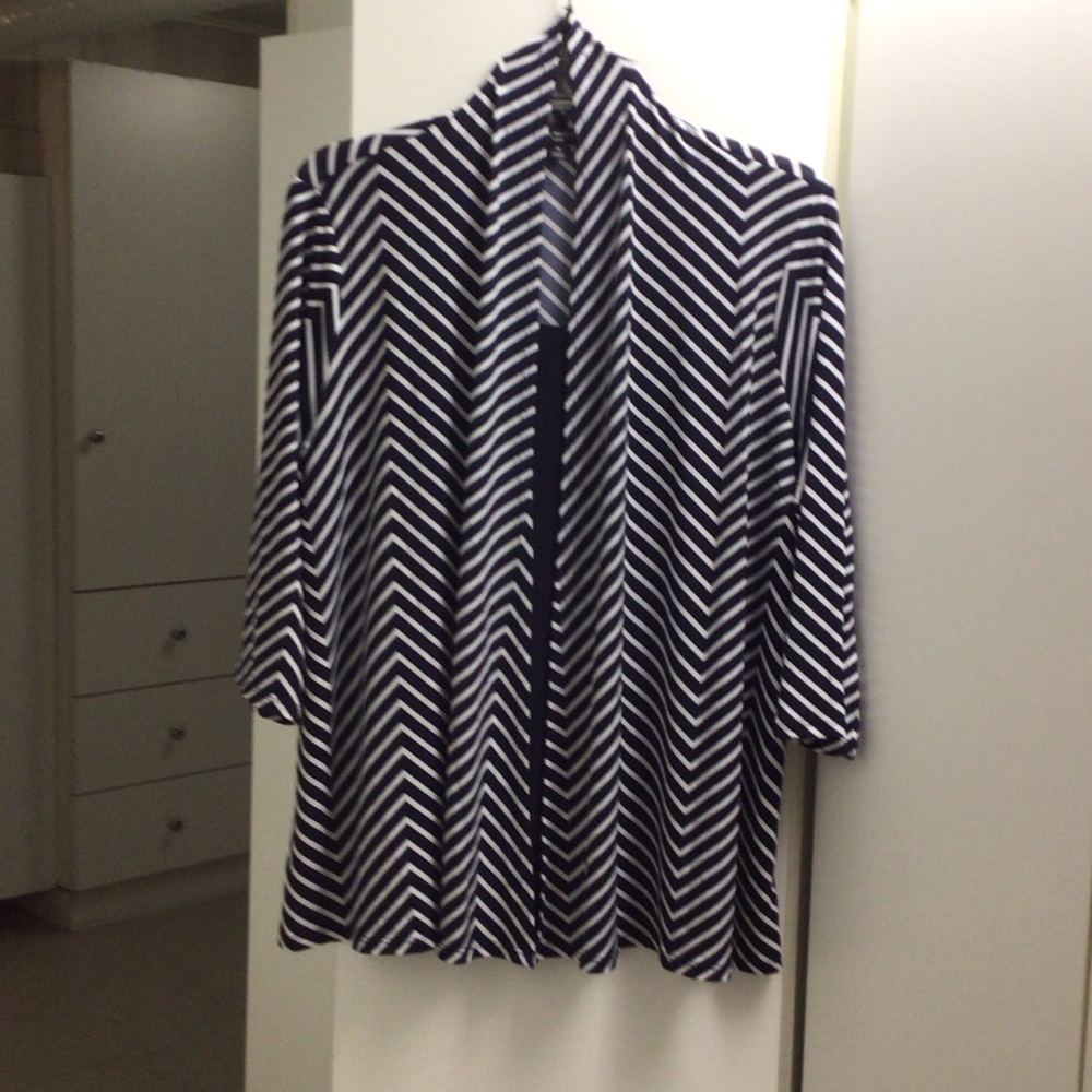 Black and White Striped Women's Top